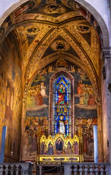 Florence Italie Septembre 2017 Retable Rédempteur Jésus Christ Fresques Vitrail — Photo