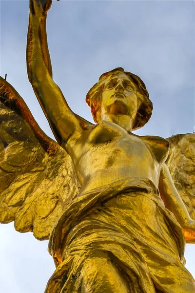 Golden Angel Självständighetsmonumentet Solen Mexiko City Mexico Byggdes 1910 Firar — Stockfoto