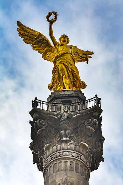 Golden Angel Függetlenség Emlékmű Nap Mexikó Város Alatt 1910 Ben — Stock Fotó