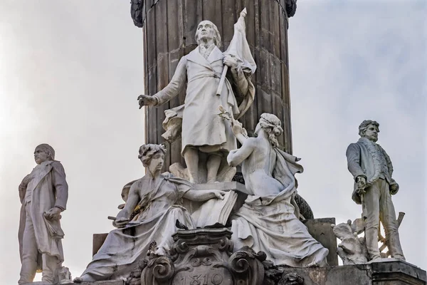 Мігель Hidalgo Вісенте Герреро Морелос Статуї Ангел Монумент Незалежності Мексика — стокове фото