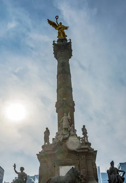 Independence Angel Monument Sun Mexico City Mexico Built 1910 Celebrating — Stock Photo, Image