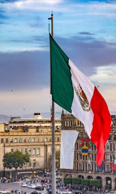 Başkanlık Sarayı Zocalo Chrsitmas bayrak Mexico City Meksika