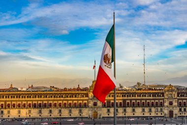 Mexican Flag Presidential National Palace Balcony Monument Mexic clipart