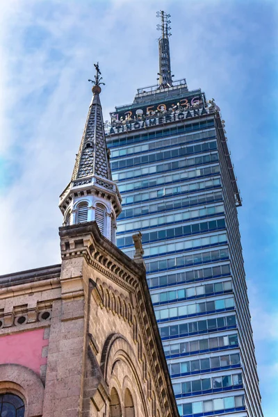 Capilla San Fco Church Skyscraper Madera Street Mexico City Mexi — Stock Photo, Image