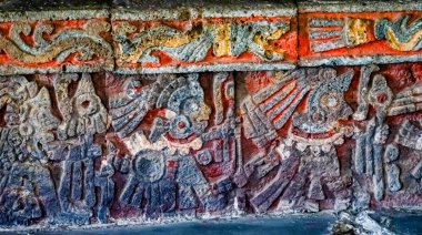 Ancient Aztec Eagle Warriors Palace Templo Mayor Mexico City Mex clipart