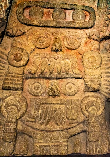 Alter aztekischer gott steinerne statue templo mayor mexiko stadt mexiko — Stockfoto