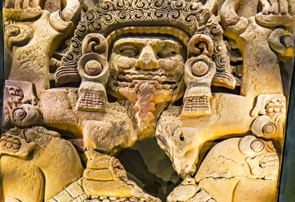 Antiguo Dios Azteca Estatua de Piedra Templo Mayor Ciudad de México México —  Fotos de Stock