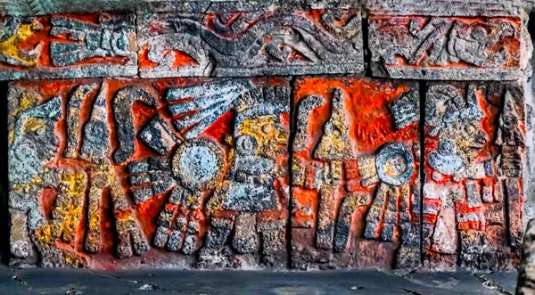 Oude Azteekse Eagle Warriors Palace Templo burgemeester Mexico-stad MEX — Stockfoto