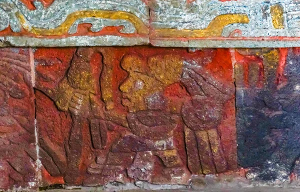 Starověký Aztécká Orlí bojovníci Templo starosta Mexiko City MEX — Stock fotografie