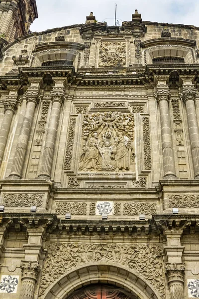 Homlokzati Santo Domingo templom Mexikóváros Mexikó — Stock Fotó