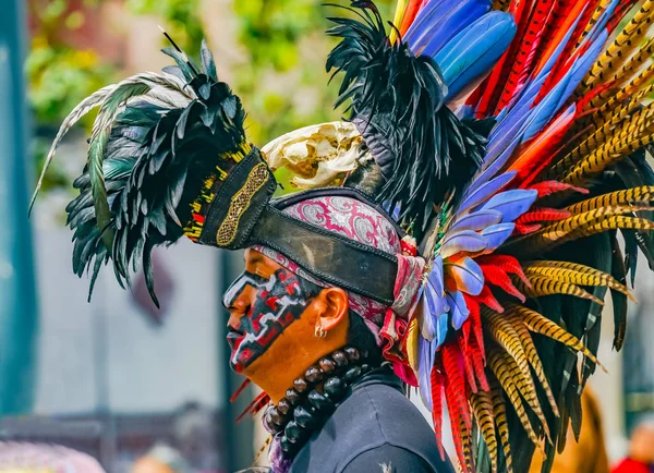 Guerriers aztèques Zocalo Templo Maire Mexico Mexique — Photo