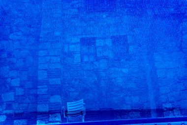 Blue Water Reflection Abstract Background Mexican Building Oaxac clipart