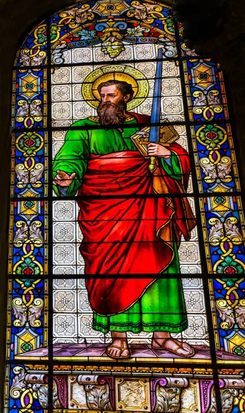 圣保罗大教堂染色玻璃夫人升天大教堂瓦哈卡墨西哥 — 图库照片
