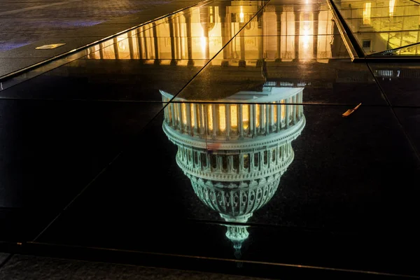 USA Capitol Reflection North Side Night Stars Washington DC — Zdjęcie stockowe