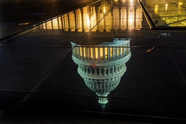 Reflexão EUA Capitólio Noite Estrelas Washington DC — Fotografia de Stock