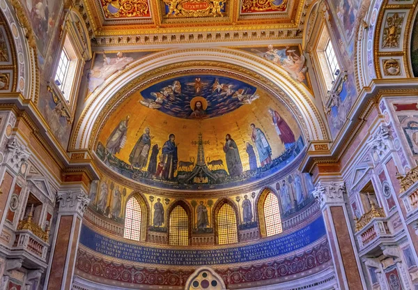 Ancient Jesus Mosaic Basilica Saint John Lateran Cathedral Rome — Stock Photo, Image
