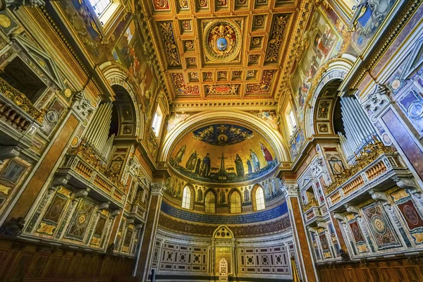 Starověká Ježíšová mozaika Svatý John Lateran katedrála Říma — Stock fotografie