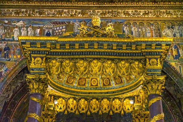 Ange Décorations Autel Basilique Santa Maria Maggiore Rome — Photo