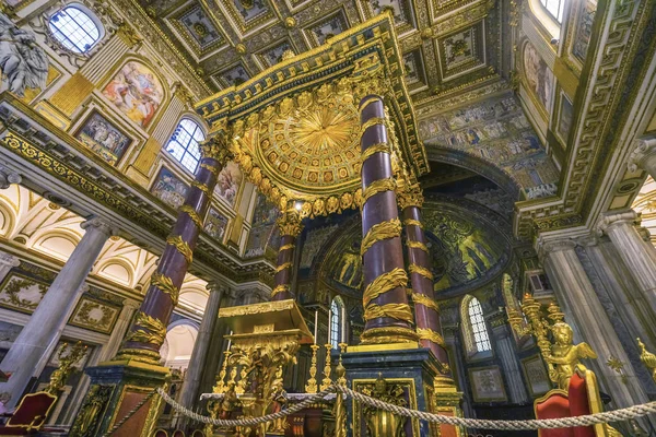 Golden High Altar Basilica Santa Maria Maggiore Rome Italy — Stock Photo, Image