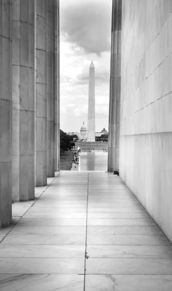 Pomnik Capitol Dome Washington z Lincoln Memorial Washington DC — Zdjęcie stockowe