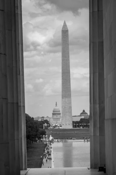 Pomnik Capitol Dome Washington z Lincoln Memorial Washington DC — Zdjęcie stockowe