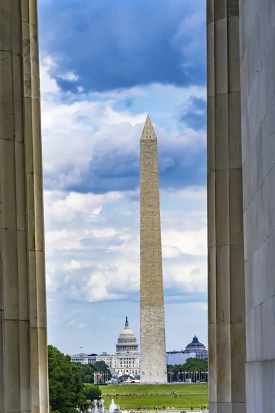 Columns Washington Monument Capitol Hill Lincoln Memorial Washinton DC — Stock Photo, Image