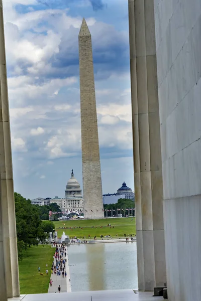 Kolonner Washington Monument Capitol kull Lincoln minnesmärke Washington DC — Stockfoto