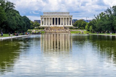 Havuz Reflection Abraham Lincoln Memorial Washington DC yansıtan