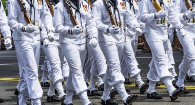 Navy tüfekler yürüyüş birimi Memorial day Parade Washington DC