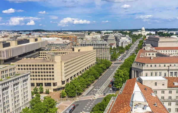 Pennsylvania avenue justizministerium fbi us capitol washington dc — Stockfoto