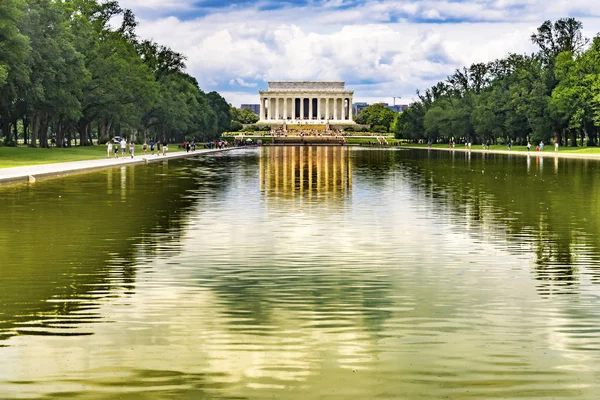 Zrcadtní bazén odraz Abraham Lincoln Memorial Washington D — Stock fotografie