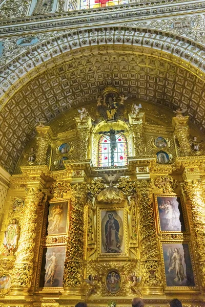 Reich verzierte kapelle santo domingo de guzman kirche oaxaca mexiko — Stockfoto