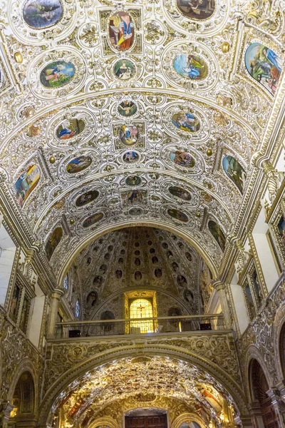 Ornate Ceiling Santo Domingo de Guzman Church Oaxaca Mexico — Stock Photo, Image