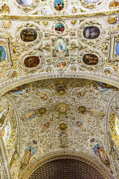 Ornate Ceiling Santo Domingo de Guzman Church Oaxaca Mexico — Stock Photo, Image