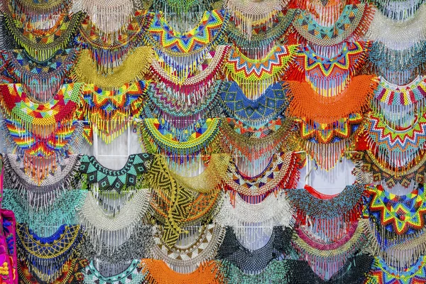 Colorful Mexican Bead Necklaces Handicrafts Oaxaca Juarez Mexico — Stock Photo, Image