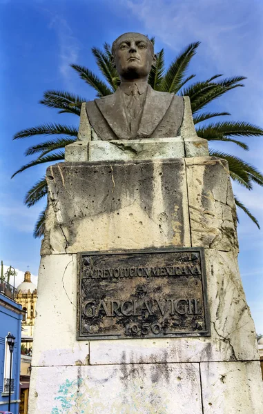 Revolutionary Leader Manuel Garcia Vigil Statue Oaxaca Mexico — Stock Photo, Image