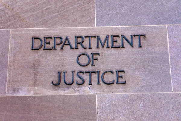 Sign Robert Kennedy Justice Department Building Washington DC — Stock Photo, Image