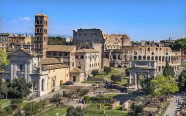 Antik Forum Titus Arch Roma Kolezyum Roma İtalya 