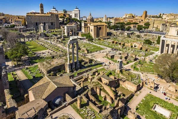 Ancient forum Vesta tempel Regia Capitoline Hill Rome Italië — Stockfoto