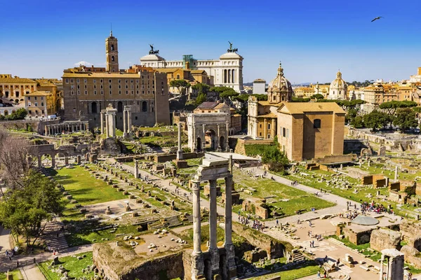 Antico Foro Tempio di Saturno Curia Campidoglio Roma Italia — Foto Stock