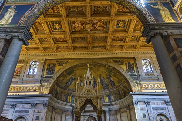 Ciborium Mezar Papalık Bazilikası Paul Beyond Duvarlar Roma İtalya — Stok fotoğraf