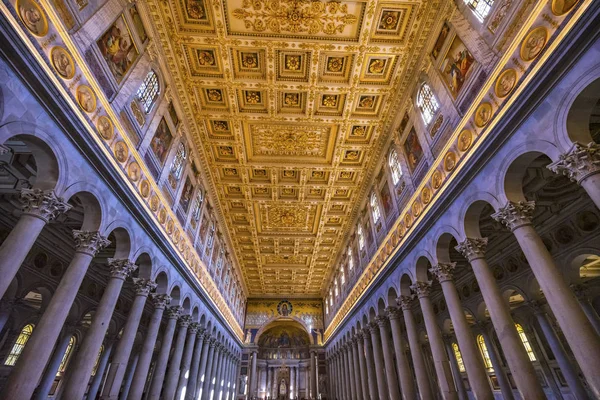 Long Columns Nave Papal Basilica Paul Beyond Walls Rome Italy — Stock Photo, Image