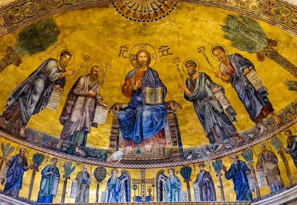 Ancient Jesus Mosaic Papal Basilica Paul Beyond Walls Rome Italy — Stock Photo, Image