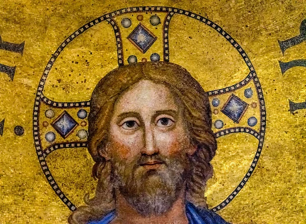 Antike Jesus-Mosaik päpstliche Basilika paul jenseits der Mauern in Italien — Stockfoto