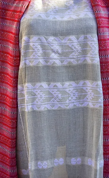 White Red Textiles Cloth Handicrafts Oaxaca Mexico — Stock Photo, Image