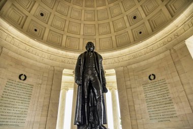 Bronz Jefferson Heykeli Rotunda İfadeleri Washington D Anıtı