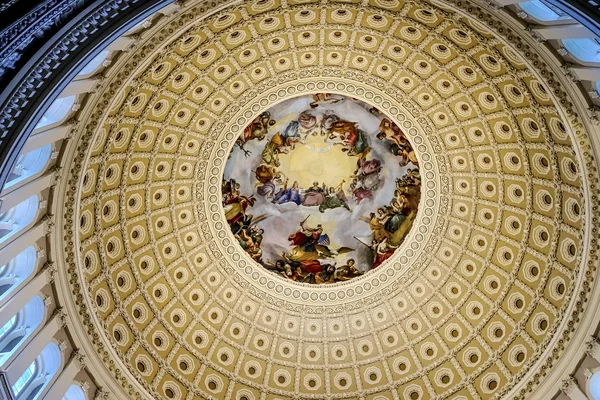 Us capitol dome rotunde apotheose george washington dc — Stockfoto