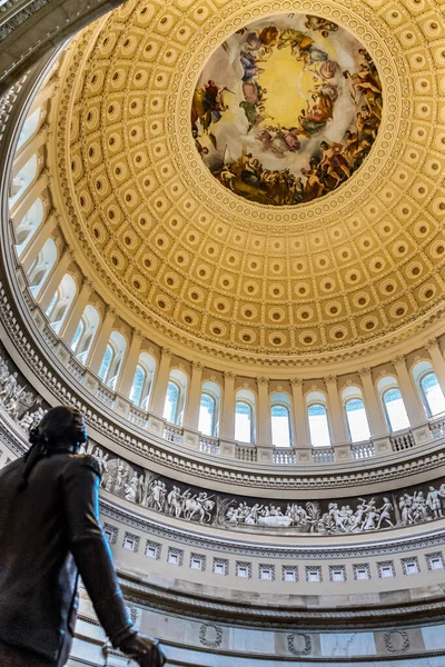 Posąg nas Capitol Kopuła Rotunda Apoteoza Waszyngton Dc — Zdjęcie stockowe