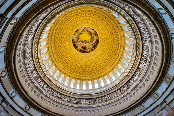 Cúpula del Capitolio de EE.UU. Apoteosis Rotonda Washington DC — Foto de Stock