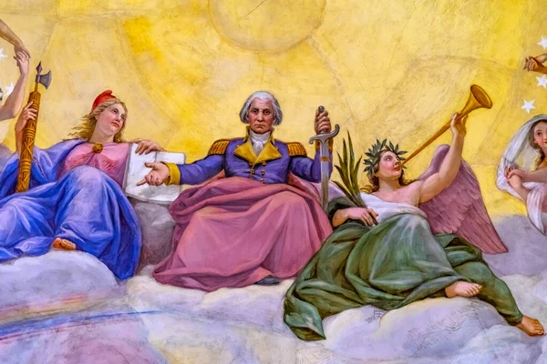 George Washington Apoteoza nas Kapitol kopuła Rotunda Waszyngton D — Zdjęcie stockowe